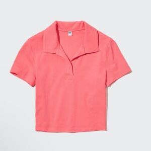 Uniqlo Cropped Skipper Short-Sleeve Polo Shirt Sz M